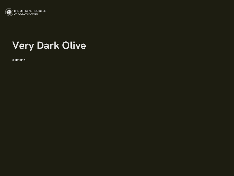 #1D1D11 - Very Dark Olive color image