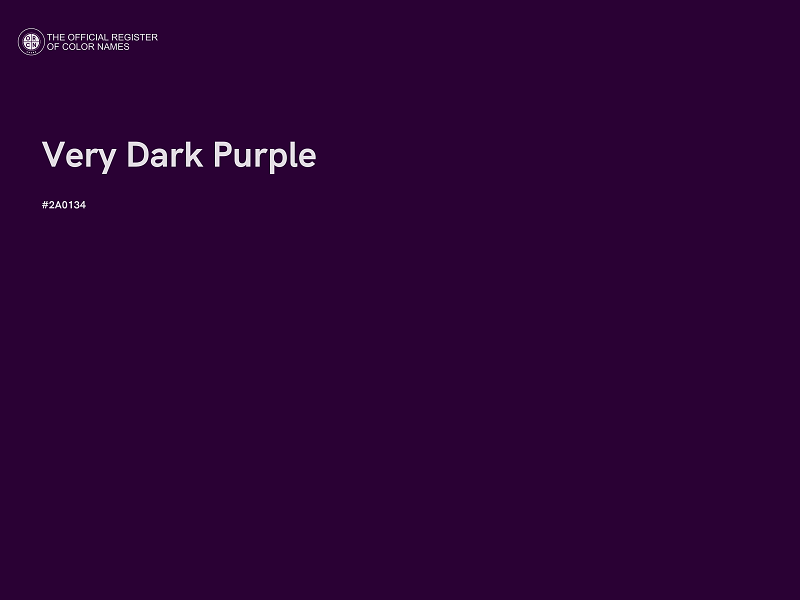 #2A0134 - Very Dark Purple color image