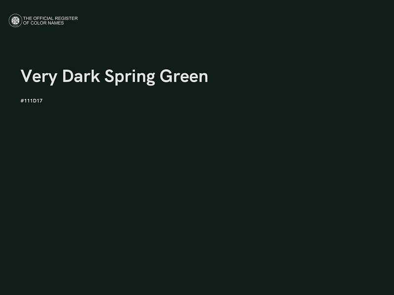 #111D17 - Very Dark Spring Green color image