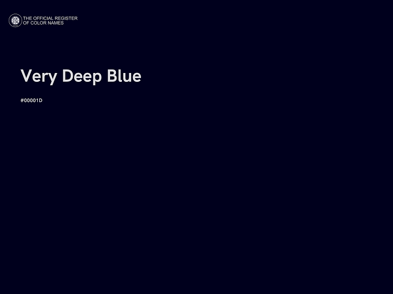 #00001D - Very Deep Blue color image