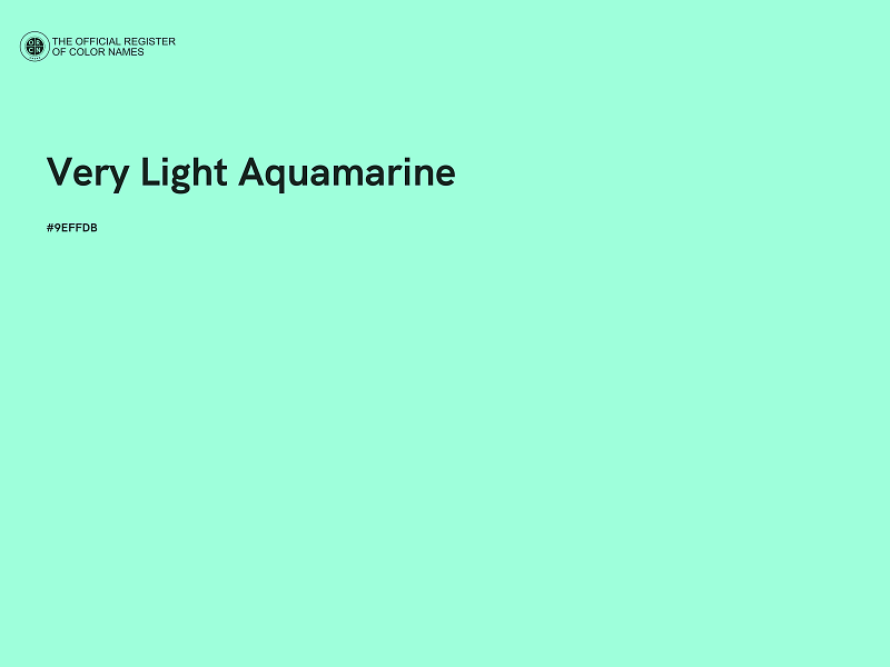 #9EFFDB - Very Light Aquamarine color image