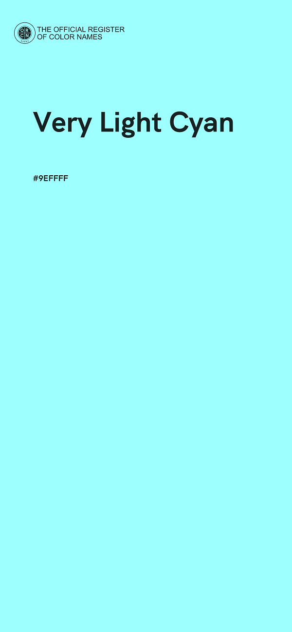 #9EFFFF - Very Light Cyan color image