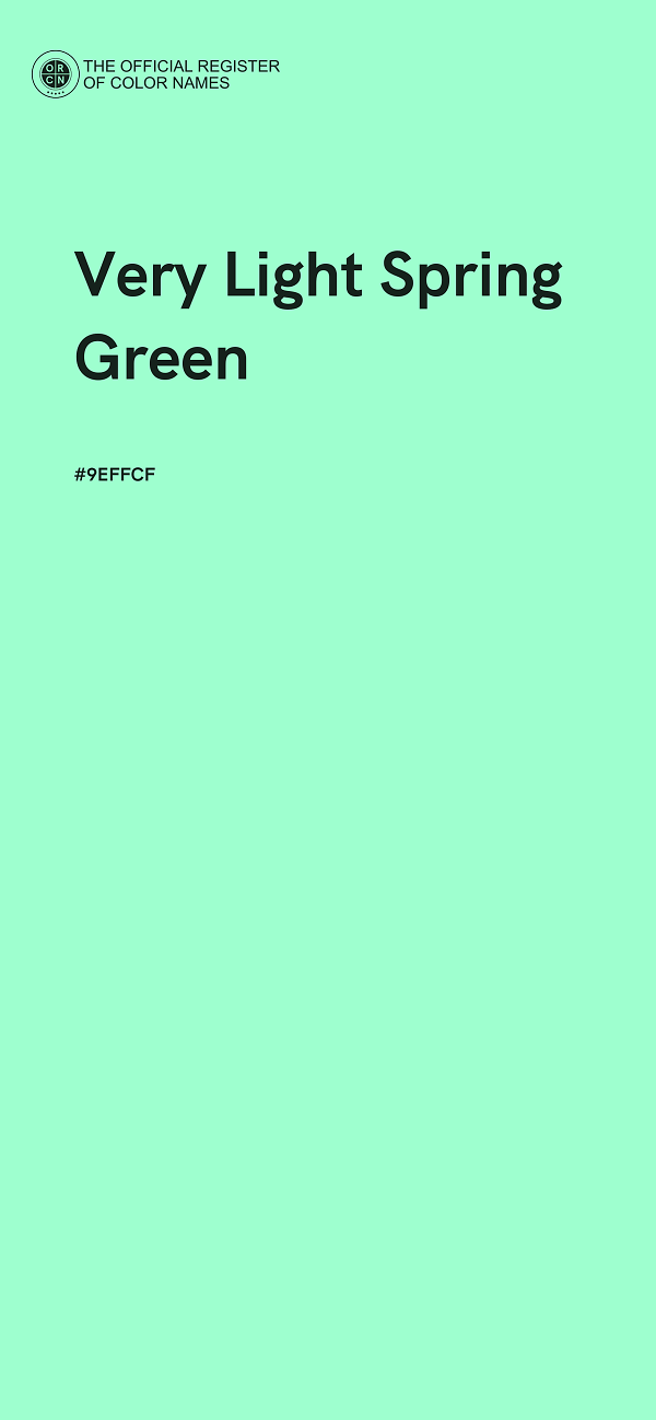 #9EFFCF - Very Light Spring Green color image