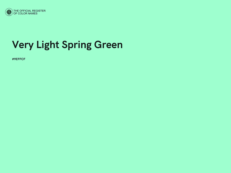 #9EFFCF - Very Light Spring Green color image