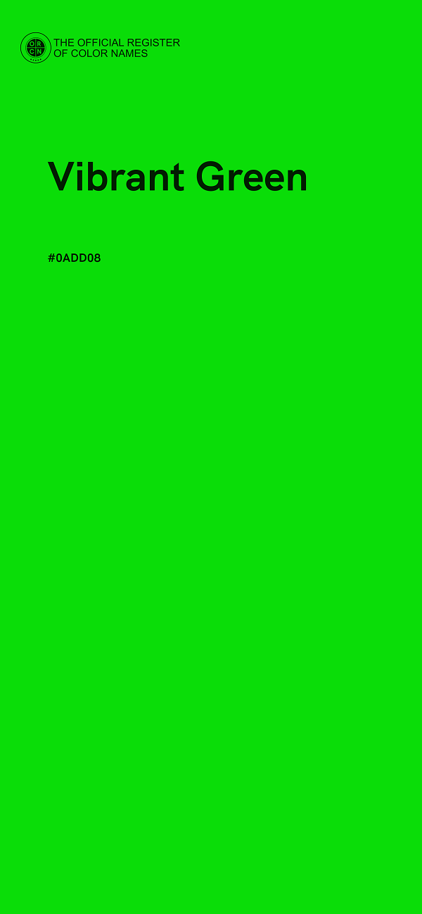 #0ADD08 - Vibrant Green color image