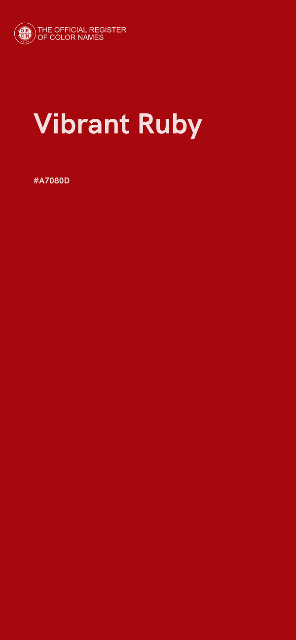 #A7080D - Vibrant Ruby color image