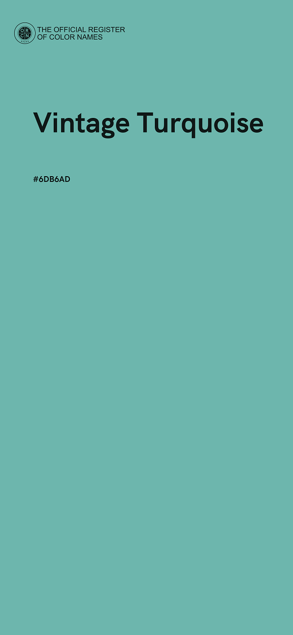 #6DB6AD - Vintage Turquoise color image