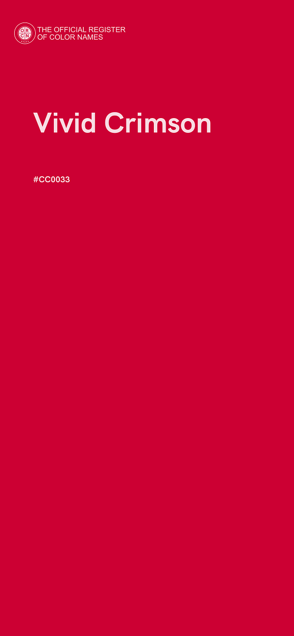 #CC0033 - Vivid Crimson color image