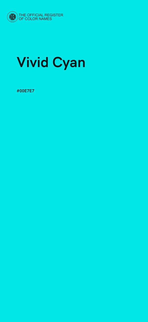 #00E7E7 - Vivid Cyan color image