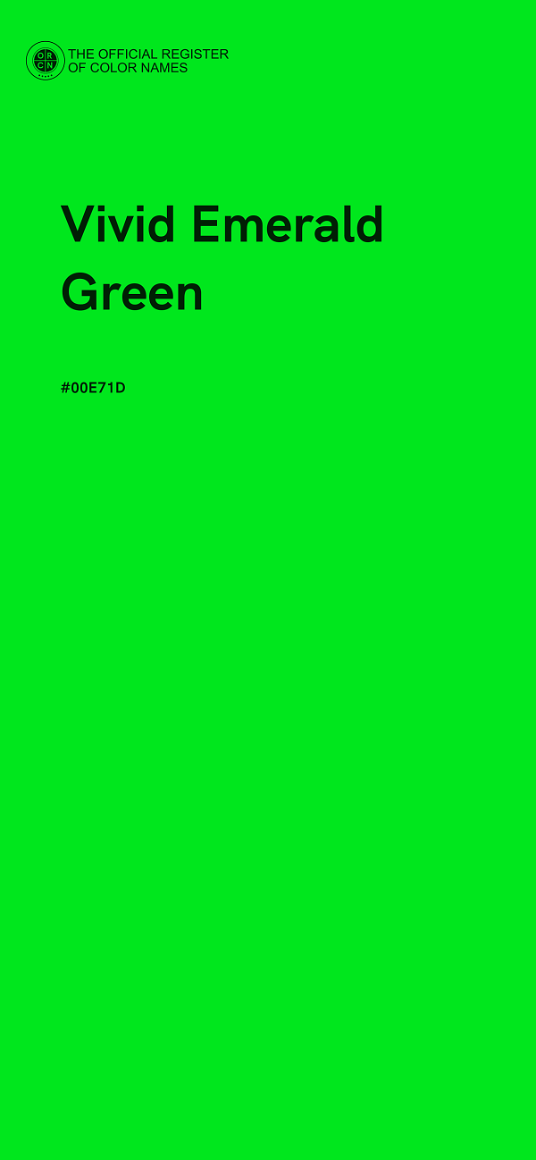 #00E71D - Vivid Emerald Green color image