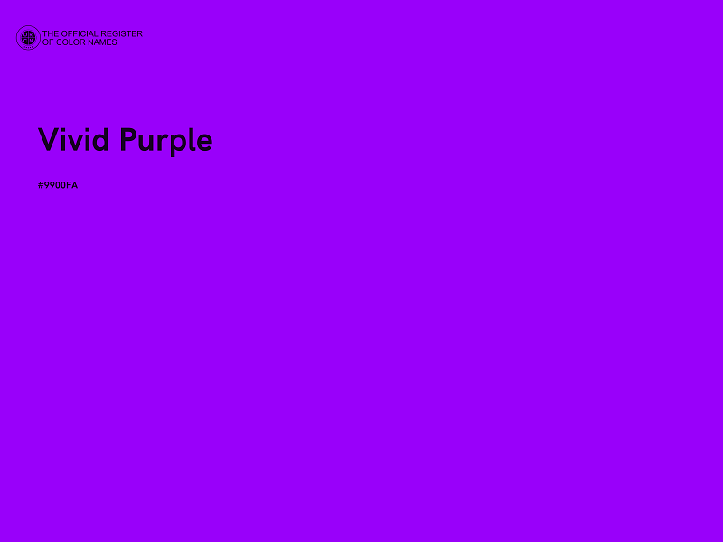 #9900FA - Vivid Purple color image