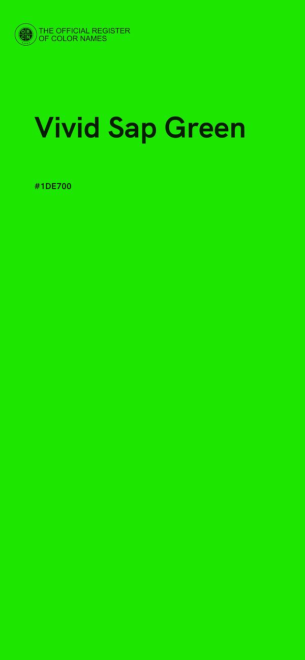 #1DE700 - Vivid Sap Green color image