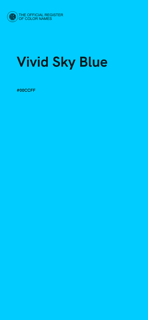 #00CCFF - Vivid Sky Blue color image