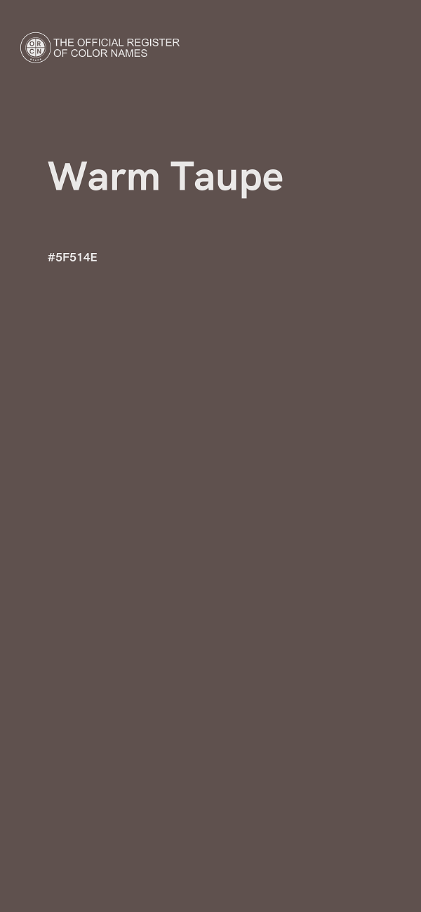 #5F514E - Warm Taupe color image