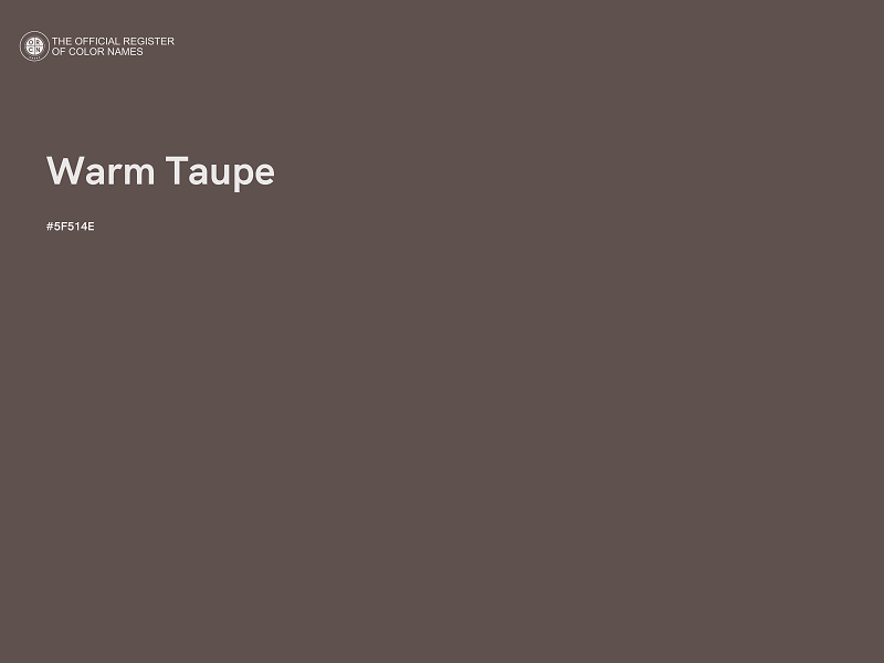 #5F514E - Warm Taupe color image