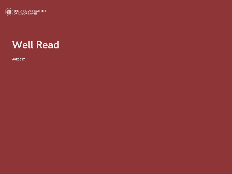 #8E3537 - Well Read color image