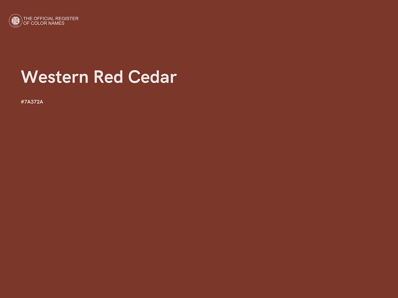 #7A372A - Western Red Cedar color image