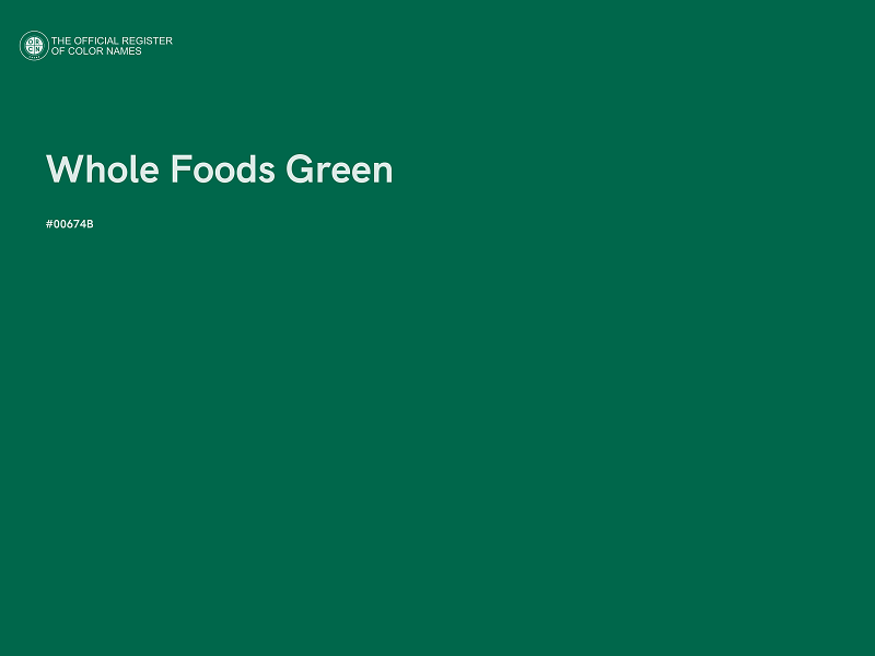 #00674B - Whole Foods Green color image