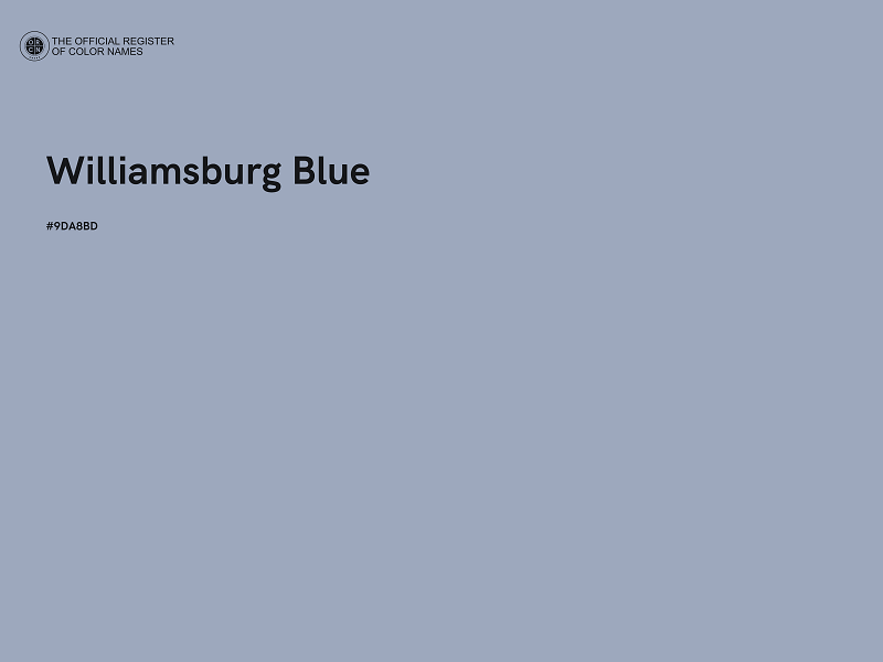 #9DA8BD - Williamsburg Blue color image