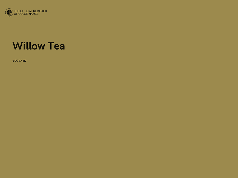 #9C8A4D - Willow Tea color image