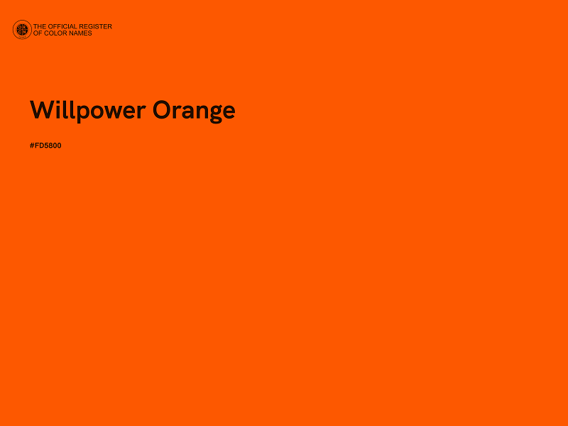 #FD5800 - Willpower Orange color image