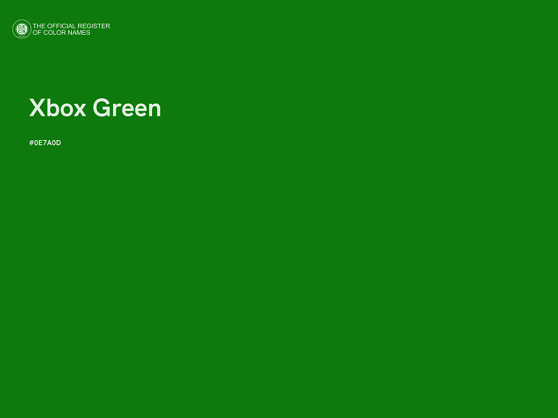 #0E7A0D - Xbox Green color image