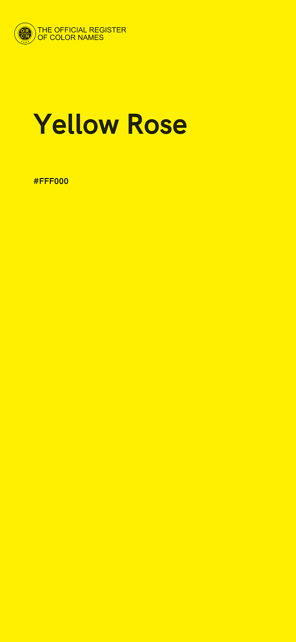 #FFF000 - Yellow Rose color image