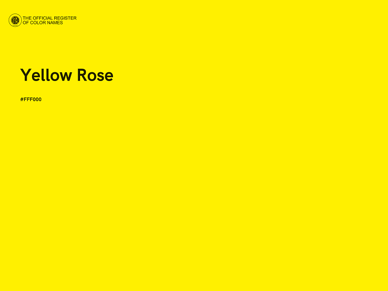 #FFF000 - Yellow Rose color image