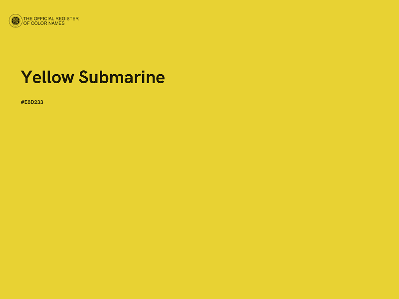 #E8D233 - Yellow Submarine color image