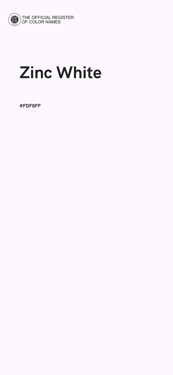 #FDF8FF - Zinc White color image