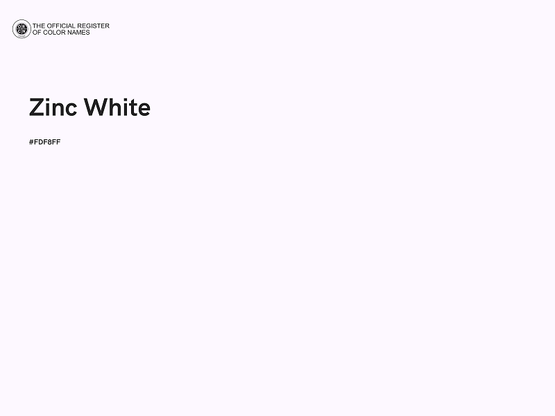 #FDF8FF - Zinc White color image